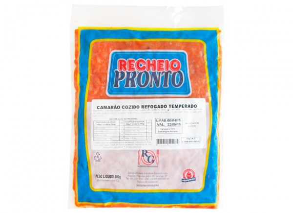 Camarão cozido refogado temperado RG pacote 300 g