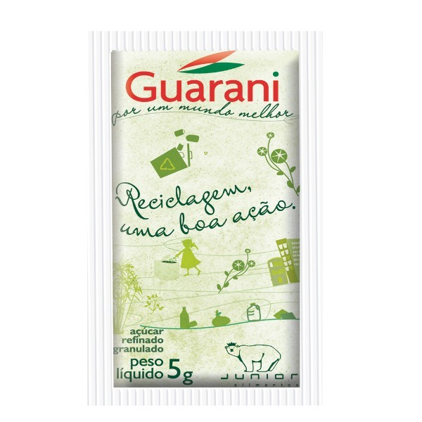 Açúcar refinado Junior Guarani sachê caixa 996 x 5 g