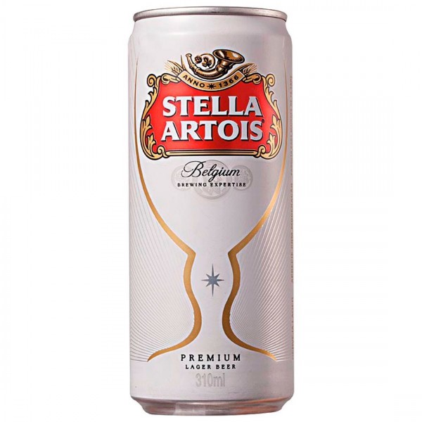 Cerveja Stella Artois lager lata 310 ml