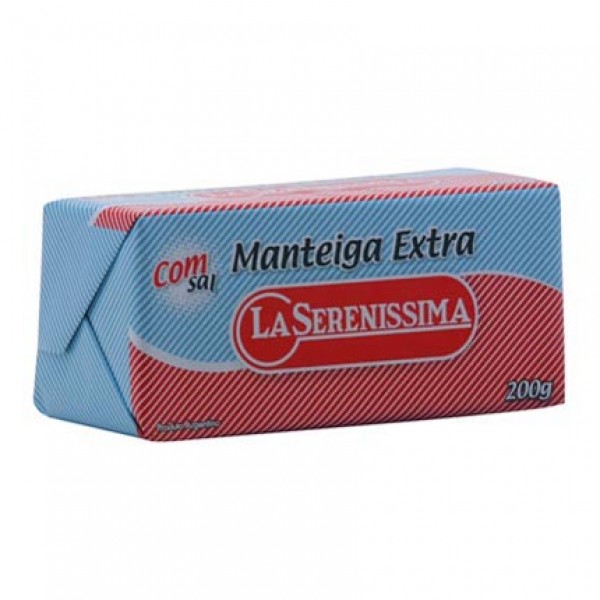 Manteiga La Serenissima com sal tablete 200 g