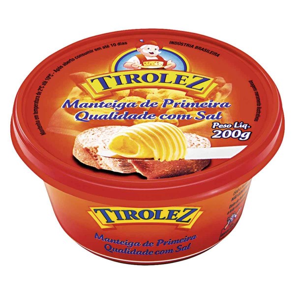Manteiga Tirolez com sal 200g
