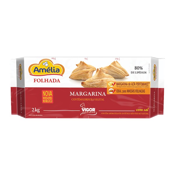 Margarina Amélia folhada pacote 2 kg