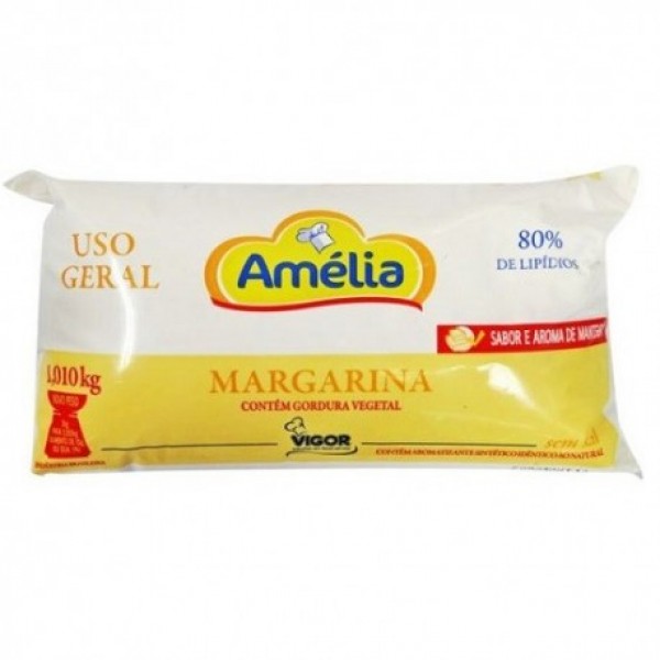 Margarina Amélia uso geral pacote 1,01 kg