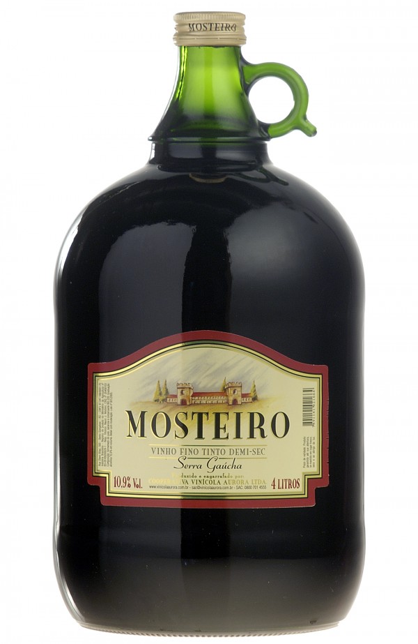 Vinho Mosteiro tinto demi-sec garrafão 4 l