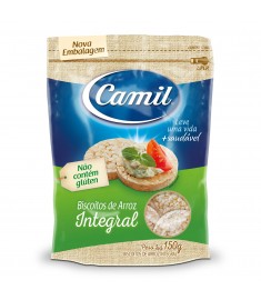 Biscoito de arroz Camil integral pacote 150 g